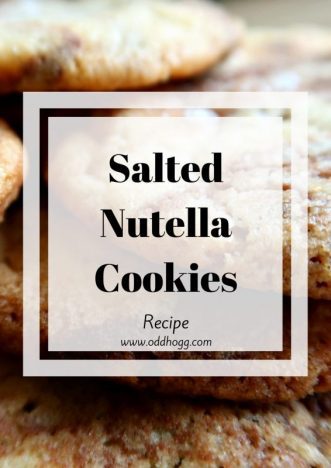 Salted Nutella Cookies Recipe | A quick and simple biscuit recipe that you can bake in no time. Great for cooking with kids, and the dough is freezable for instant cookies later https://oddhogg.com