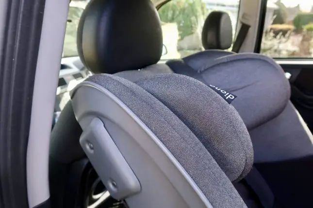 Diono Radian 5 Extended Rear Facing Car Seat Review | Seat installed in car https://oddhogg.com