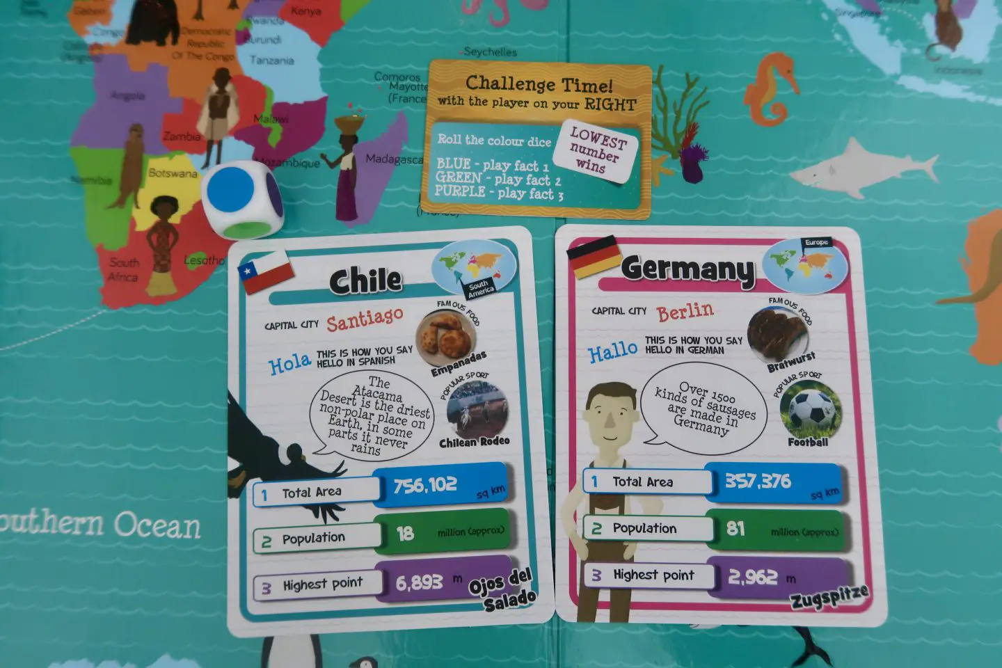 2 Destination cards from the Discover The World Game