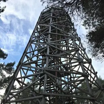 The wooden fire tower in Landmark