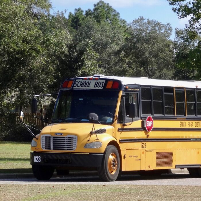 A large yellow school bus