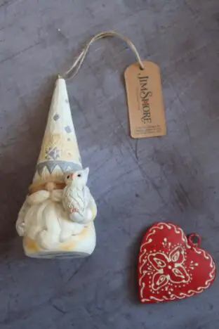 A white Christmas gnome tree decoration